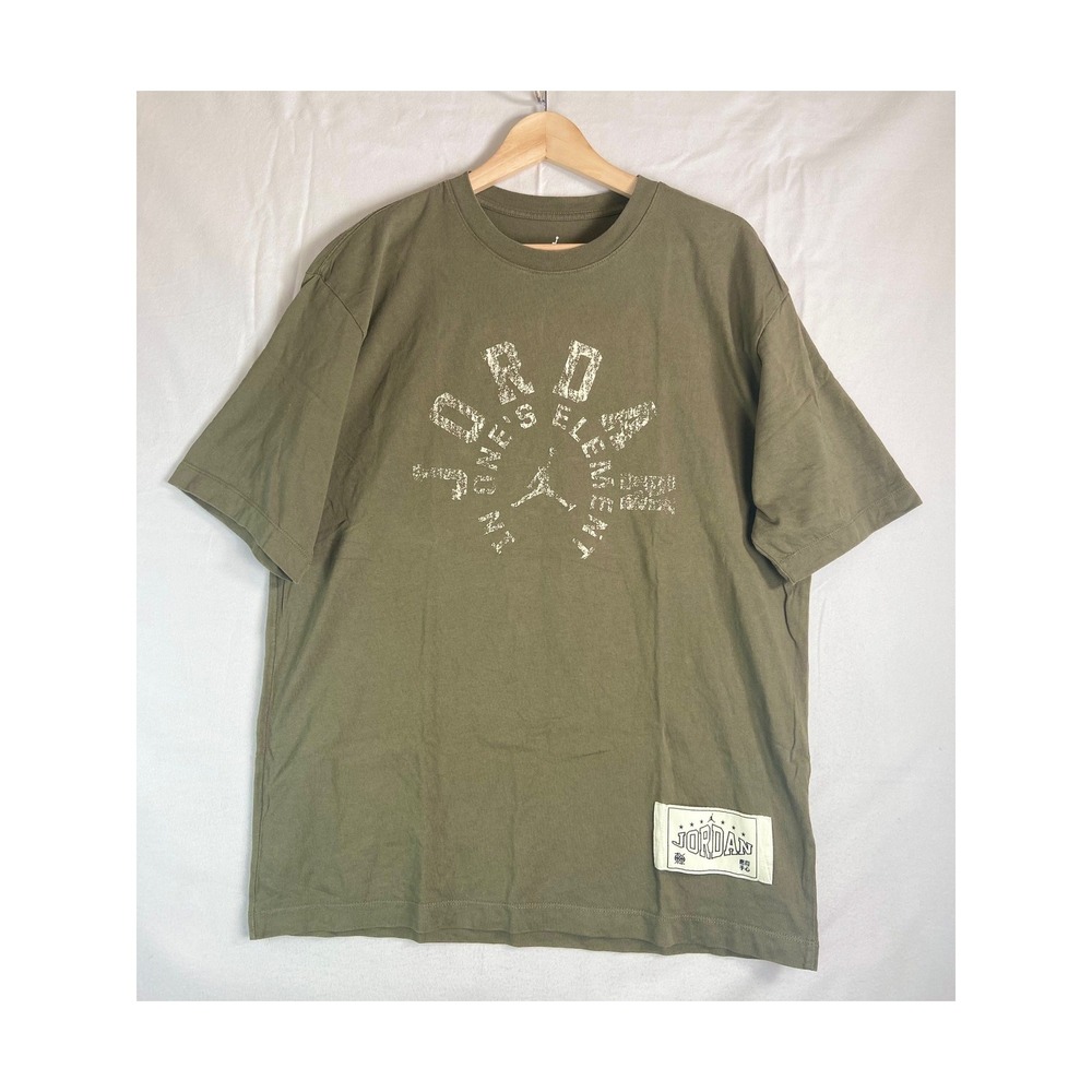 Jordan Dri-FIT Graphic T-Shirt Olive Green In Ones Element Mens Large 23 Retro